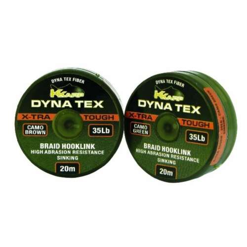 K-Karp DynaTex Xtra Tough Camo Barna 35lb Fonott Előkezsinór 20m