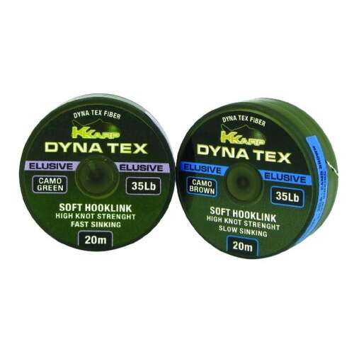 K-Karp Dyna Tex Elusive 35lb camo zöld és barna fonott horgász zsinór, 20m-es orsón