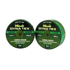 K-Karp Dyna-Tex Lead Core 5m 60lb Weed Camou Braid, extra nehéz, nagy kopásállóság - Fonott előkezsinór