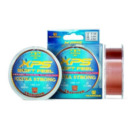 Trabucco T-Force XPS Soft Feel horgász zsinór, 150 méter, 0,128 mm, extra erős, kerámia bevonattal - Monofil zsinór