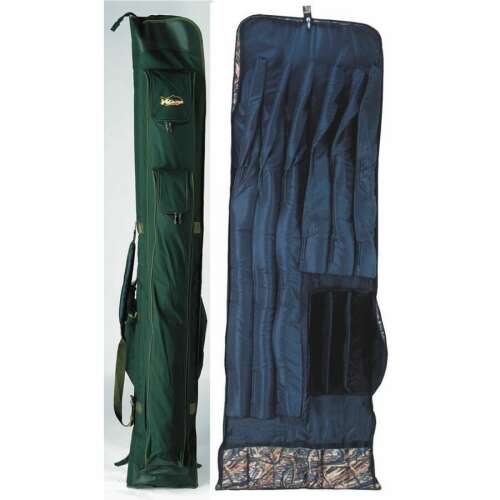 K-Karp Expedition 3/5 botzsák, horgászbot tok, pontyhorgászat, felszerelés táska, zöld és kék camo