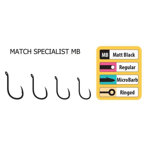 Trabucco Match Specialist MB Micro Barb horgászhorgok, 16-os méret, 15 darabos csomag - Trabucco