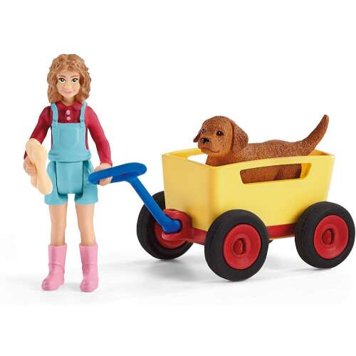 Schleich 42543 Excursion with Handcart and Labrador Puppy