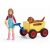 Schleich Farm World girl figure with labrador puppy in wagon toy