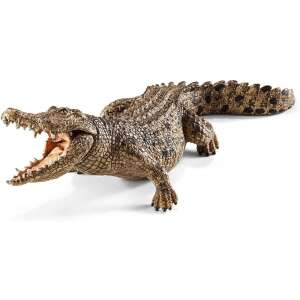 Schleich 14736 Crocodile figure, realistic, detailed, brown, open mouth, side view - Schleich