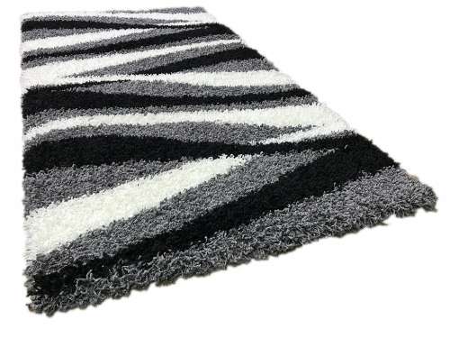Shaggy szürke-fekete-fehér szőnyeg 60x110 cm 31192083