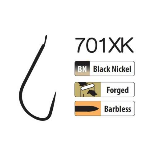 Trabucco 701XK Szakállnélküli Horgászhorog - Black Nickel - 20/25 db