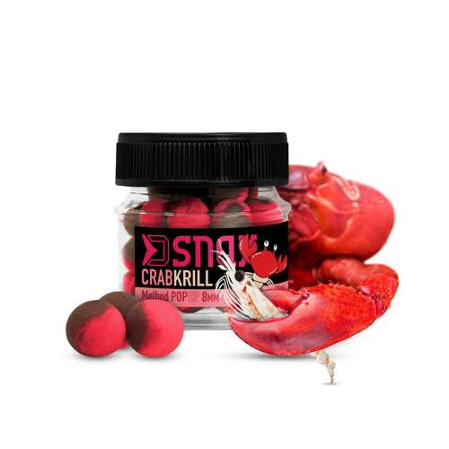 Delphin Snax Crab-Krill Pop Up horgászcsali, 8mm, rózsaszín és barna, rák és krill ízű - PopUp