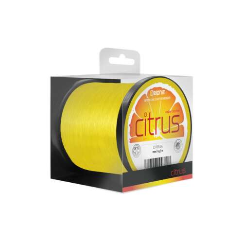 Delphin CITRUS sárga horgász zsinór, 0,25mm, 11lbs, 600m orsón - Monofil zsinór