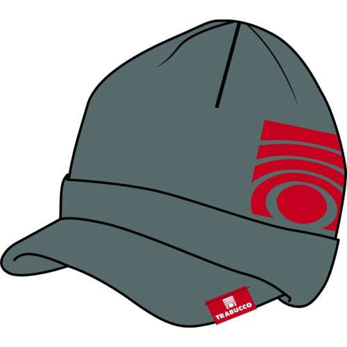 Trabucco GNT-Tecnik Peacked kötött sapka, szürke színben, piros logóval
