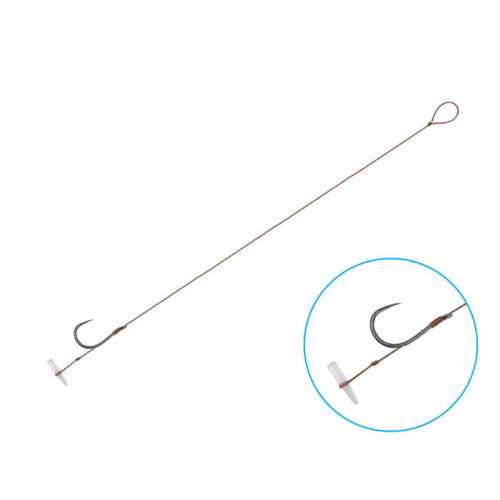 Delphin Proxi 8 Quickstop feeder horog, 8cm méret 8, előkötött, szakáll nélküli - Előkötött horog