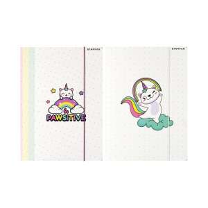 Starpak A4-Gummiordner mit Einhorn-Katzen-Design, 2 verschiedene Designs - Aktenordner