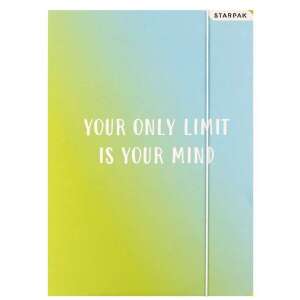 Starpak A4-es gumis mappa "Your Only Limit Is Your Mind" felirattal, zöld-kék színátmenettel - Iratrendezés