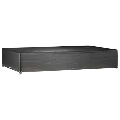 Fekete téglalap alakú kerti bútorhuzat, 325x205x60 cm, vízálló és UV-álló, 2 db