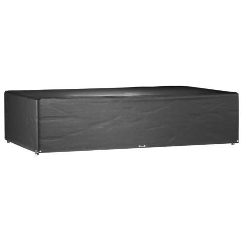 Fekete téglalap alakú kerti bútorhuzat 12 fűzőlyukkal, 315x180x75 cm