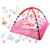 Ikonka Pink Baby Activity Gym and Play Mat with Balls