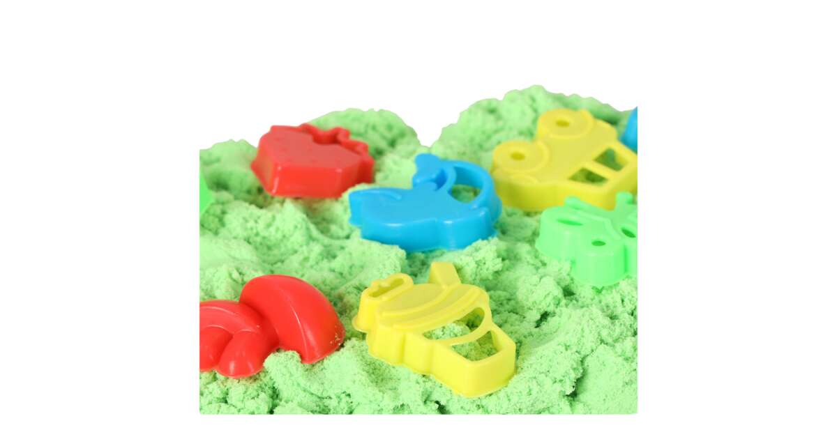 Kinetic sand in a bucket 350g + 8 molds