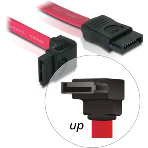 Delock SATA cable 50cm red right angle connector