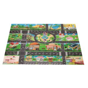 Ikonka waterproof city road play mat, 130x100cm, top view - Baby Gyms & Play Mat and Foam Puzzle