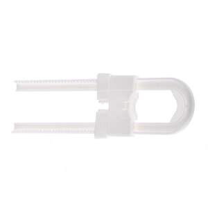 Weißer Kunststoff-Schrankschloss, Kindersicherung, 18cm x 4.3cm - Sicherheit in der Wohnung