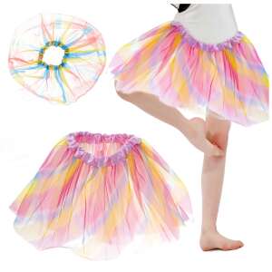 Rainbow tulle skirt for girls, perfect for dance, ballet, or costume - Kik