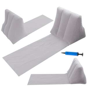 Inflatable grey beach mat with backrest
