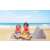 Inflatable beach mat with backrest, gray, comfortable, portable, for beach, camping, garden