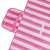 Pink striped beach blanket with pocket and handle