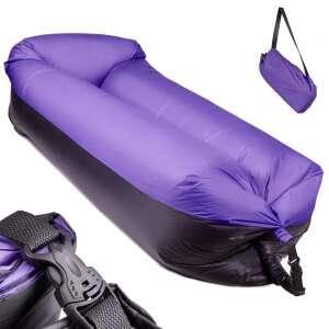 Lazy Bag Sofa pat de aer gonflabil în violet și negru, 185x70cm - Camping & Drumeții