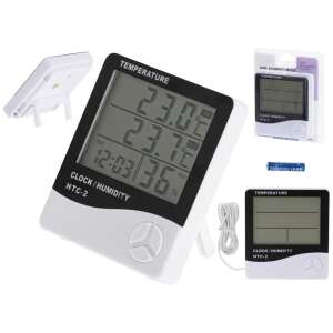 HTC-2 digital thermometer and hygrometer with clock and calendar, weather station - Weather Station