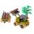 Farm tractor toy with log trailer, part of a farm tractor set