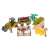 Farm tractor toy set with horse trailer, horses, and accessories, take-apart design