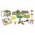 Farm tractor toy set with horse trailer, horses, and accessories, take-apart design