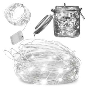 Kik 10m 100 LED Cool White String Lights in Jar, Decorative Lighting - Christmas