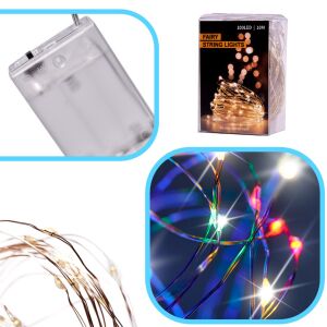 LED dekoratív drót lámpák 10m 100LED több színű