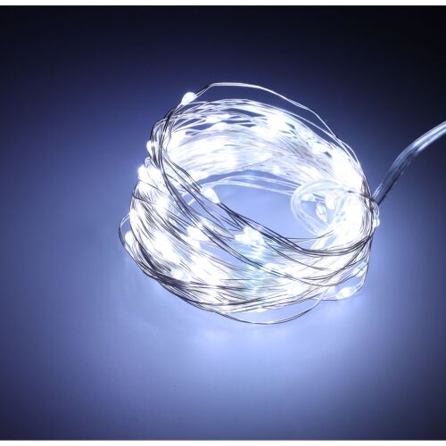 Cool white LED wire string lights, 5 meters, decorative lighting