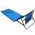 Blue foldable beach lounger with backrest, 150x47x48cm, side view
