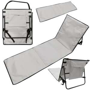 Grey folding beach lounger with backrest, 150x47x48cm - Beach mat
