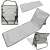 Grey folding beach lounger with backrest, 150x47x48cm