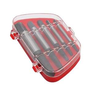 Broken screw extractor set of 5 in a red and clear plastic case - Drill and Screwdriver Accessory