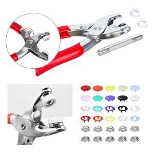 Snap button pliers with assorted snap buttons in different colors and sizes - Snap Ring Plier