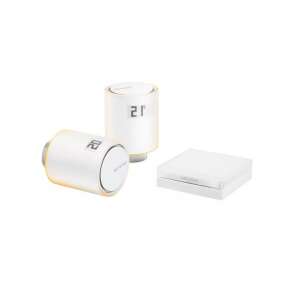 Robineți termostatici inteligenți Netatmo și termostat pe fundal alb - Robinet de radiator