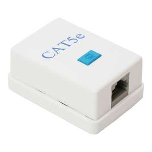 White CAT5e wall socket, 8P8C UTP connector, RJ45 jack, network outlet - UTP connector