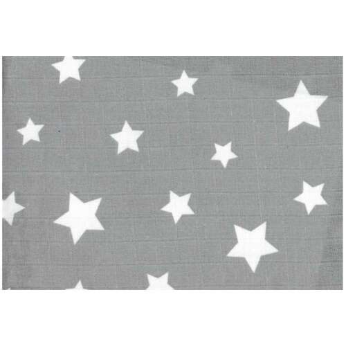 Kvalitná textilná plienka LittleONE by Pepita 55 x 80 cm - Star #grey-white
