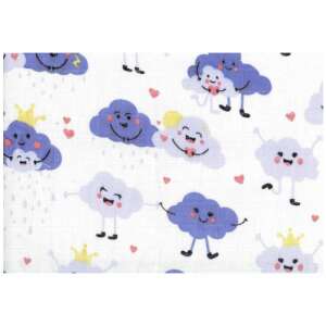 LittleONE by Pepita minőségi Textil pelenka 55 x 80 cm - Felhő #fehér-kék