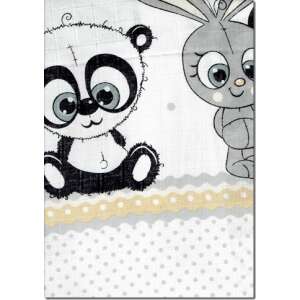 LittleONE by Pepita quality Textile nappy 55 x 80 cm - Bunny and Panda #white