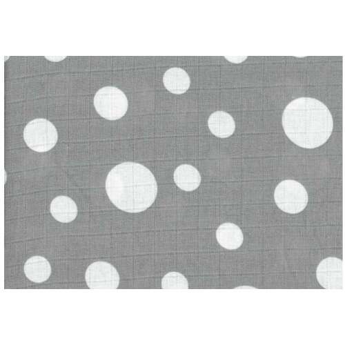 Kvalitná textilná plienka LittleONE by Pepita 55 x 80 cm - Polka dots #grey-white