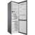 Indesit INFC9 TT33X frigider cu congelator jos, inox, vedere cu ușa deschisă, arătând rafturile și sertarele interioare