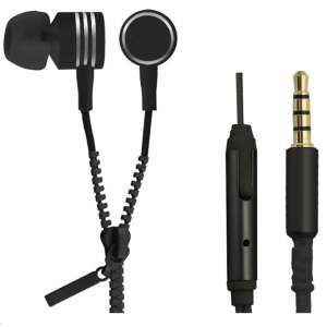 Esperanza EH161K Zipper schwarze In-Ear-Kopfhörer mit Mikrofon, 3,5 mm Klinkenstecker - Peripheriegeräte