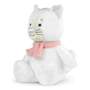 Biały pluszowy kot z różowym szalikiem, 25 cm - Gra